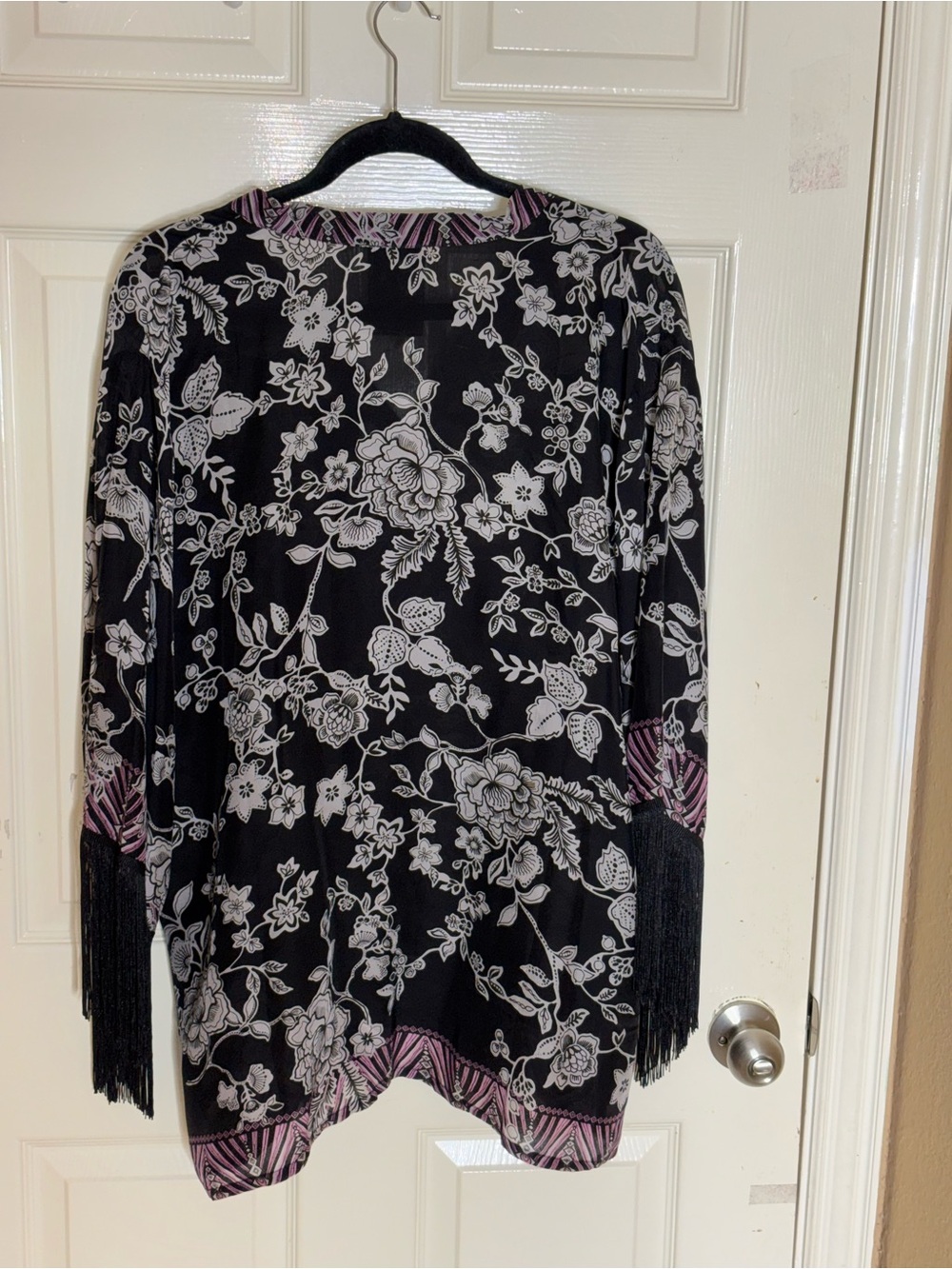 Johnny Was Black Edina Fringe Blouse XLarge - Picture 10 of 13